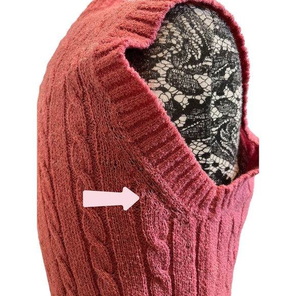 Anthropologie Current Air Angeline Pink Sleeveless Cable Knit Sweater Top Vest S - Picture 11 of 15
